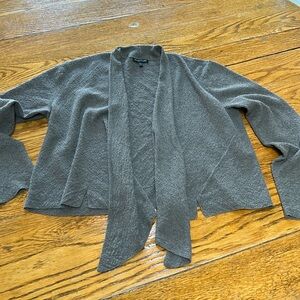 Eileen Fisher waterfall open front style cardigan. Fabric is 100% wool. Large.